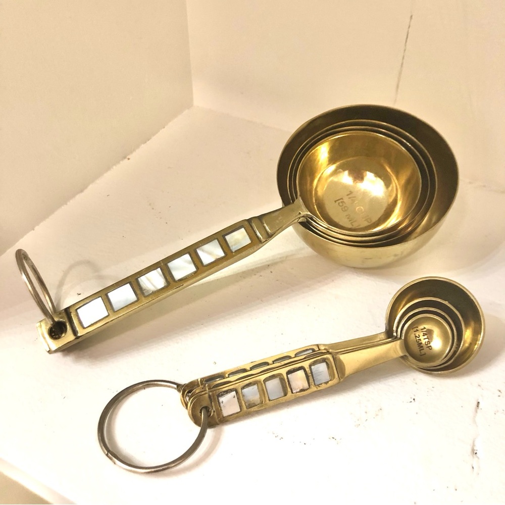 Gold Mother of Pearl Measuring Cups Set